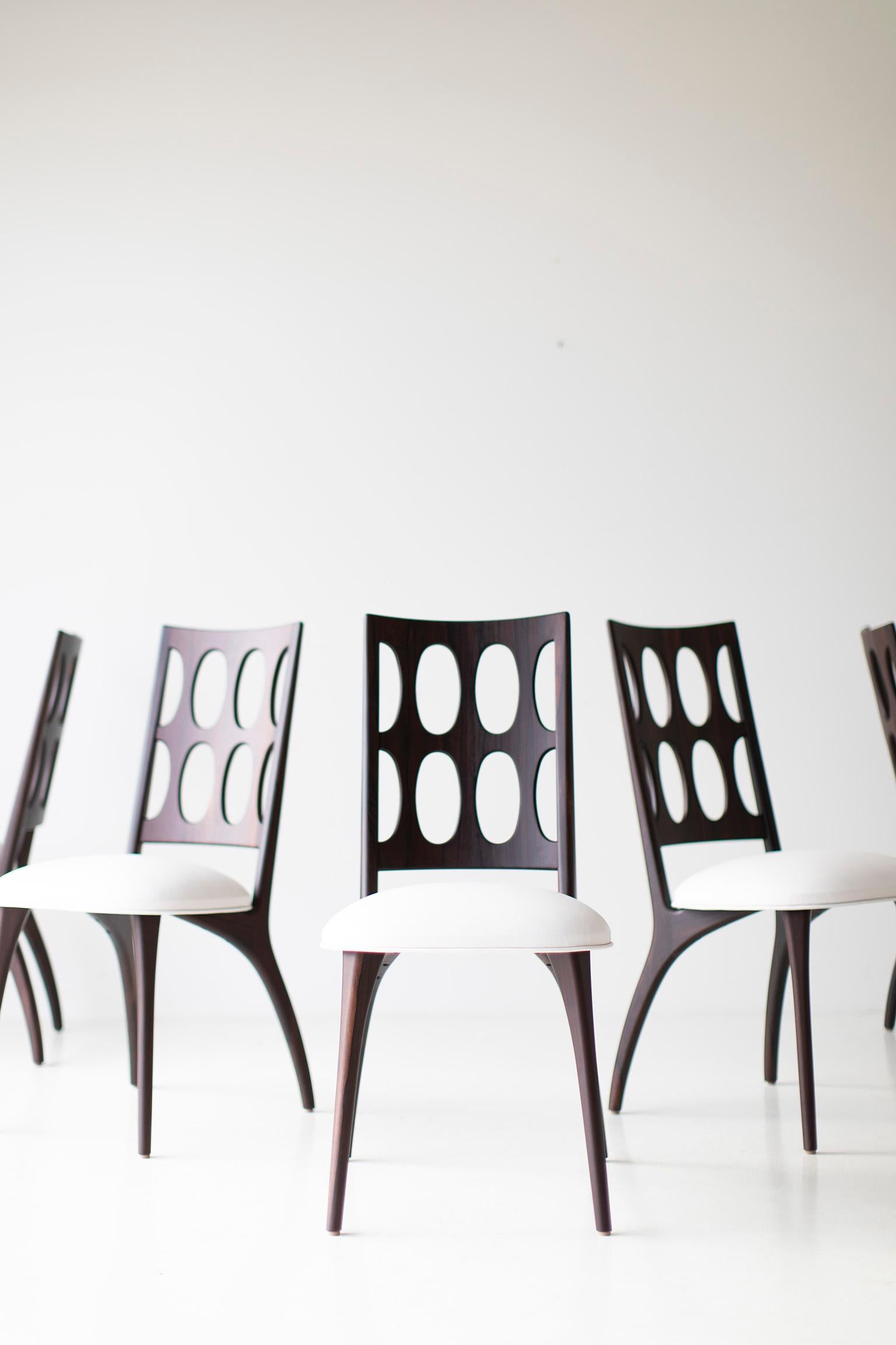 Craft Associates Esszimmerstühle, Gordon Moderne Esszimmerstühle aus Nussbaumholz, Leder (21. Jahrhundert und zeitgenössisch) im Angebot