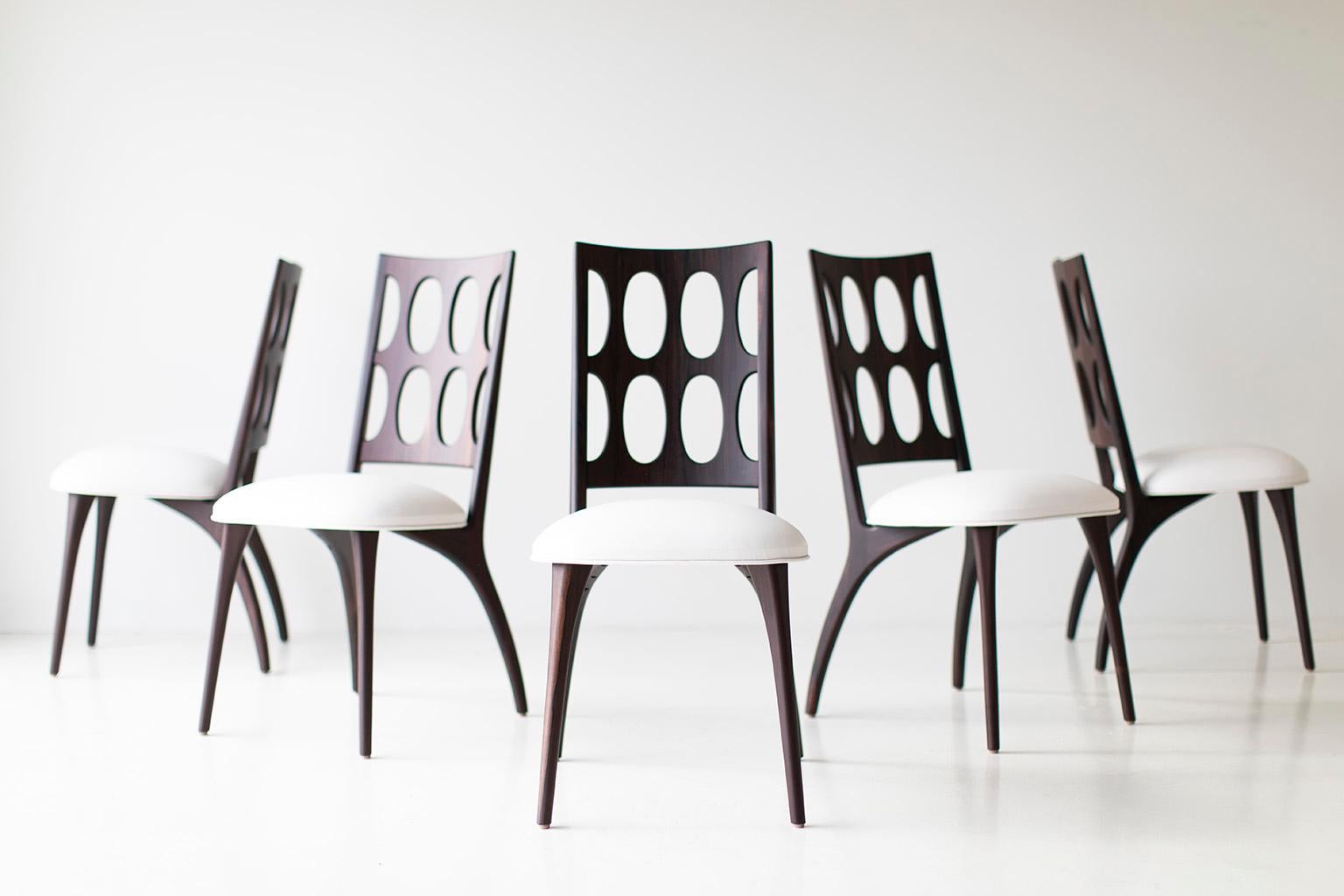 XXIe siècle et contemporain Chaises de salle à manger Craft Associates, chaises de salle à manger The Moderns Modernity en noyer, cuir en vente