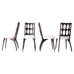 Craft Associates Dining Chairs, Gordon Modern Walnut Dining Chairs, Leather
