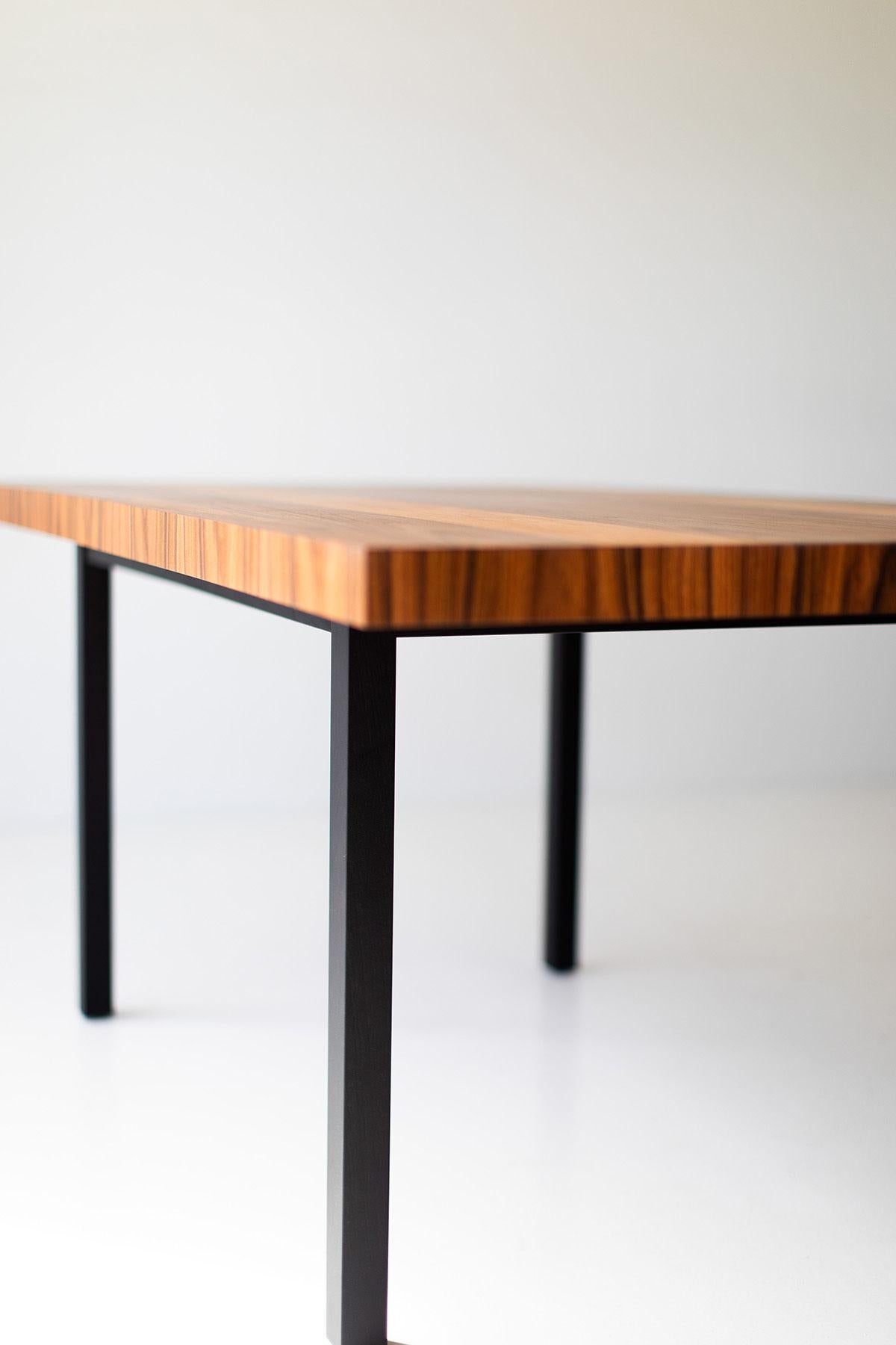 American CraftAssociates Dining Table, Milo Baughman Modern Dining Table, Striped Top For Sale