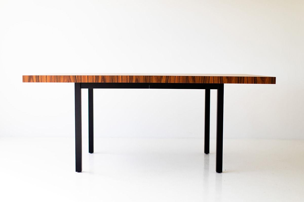 CraftAssociates Dining Table, Milo Baughman Modern Dining Table, Striped Top In New Condition For Sale In Oak Harbor, OH