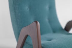 Craft Associates Loungesessel, Scoop Moderner Loungesessel, Walnuss Mohair