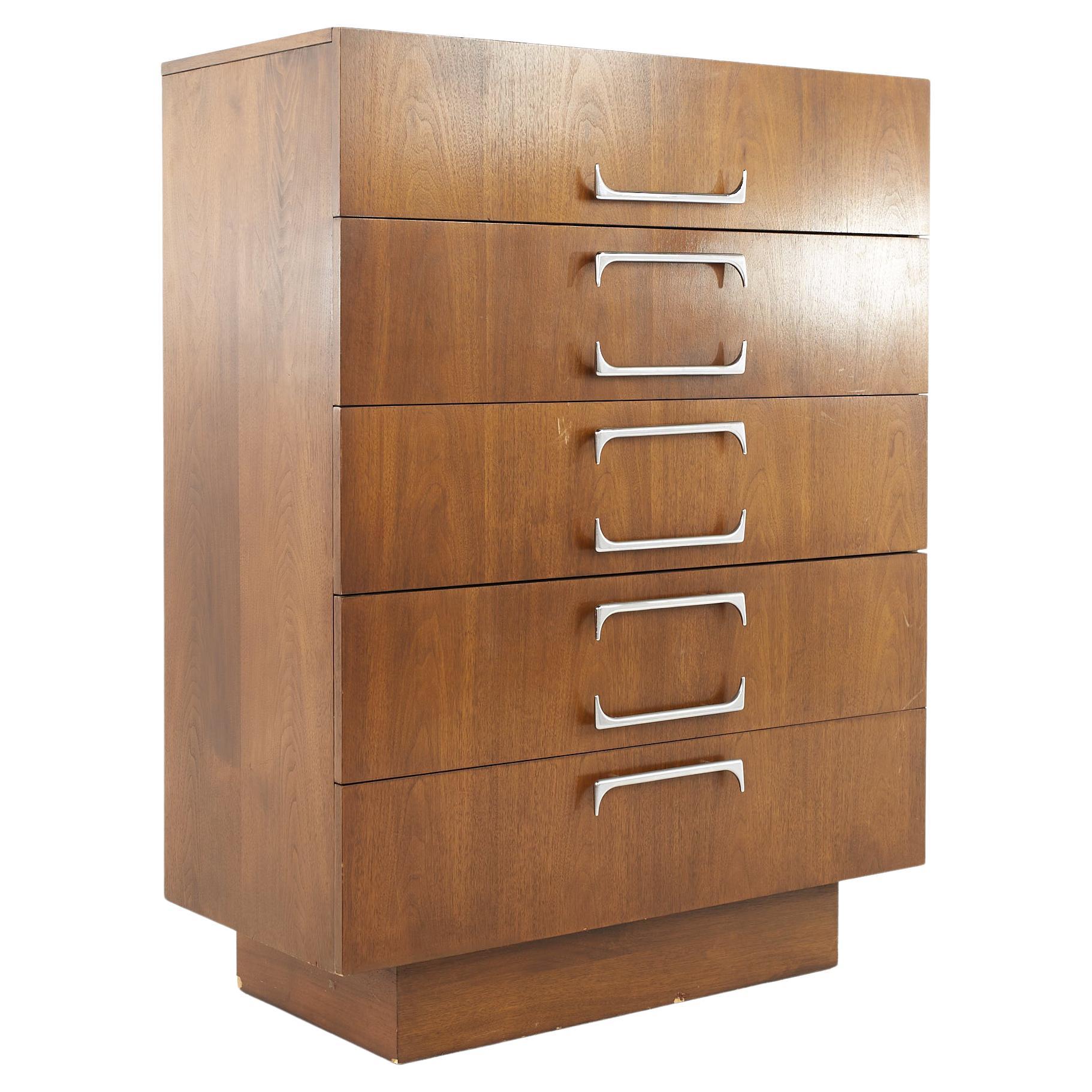 Antique Carved Oak Highboy Dresser, circa 1900 at 1stDibs