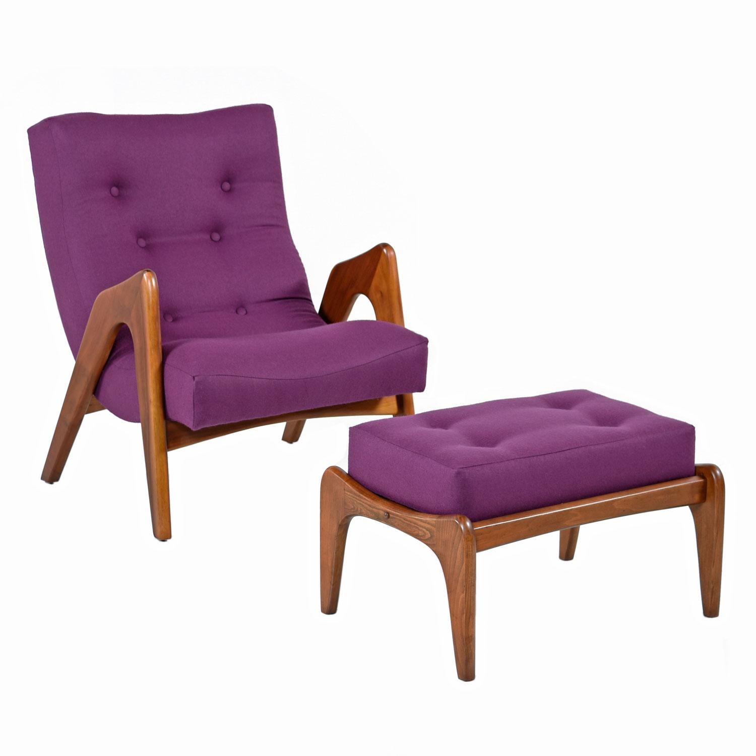 Mid-Century Modern Craft Associates Model 705-CW Adrian Pearsall Scoop Lounge Chair Set