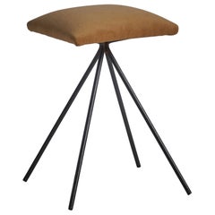 Craft Associates, Stool, Iron, Mohair, USA, 1950s