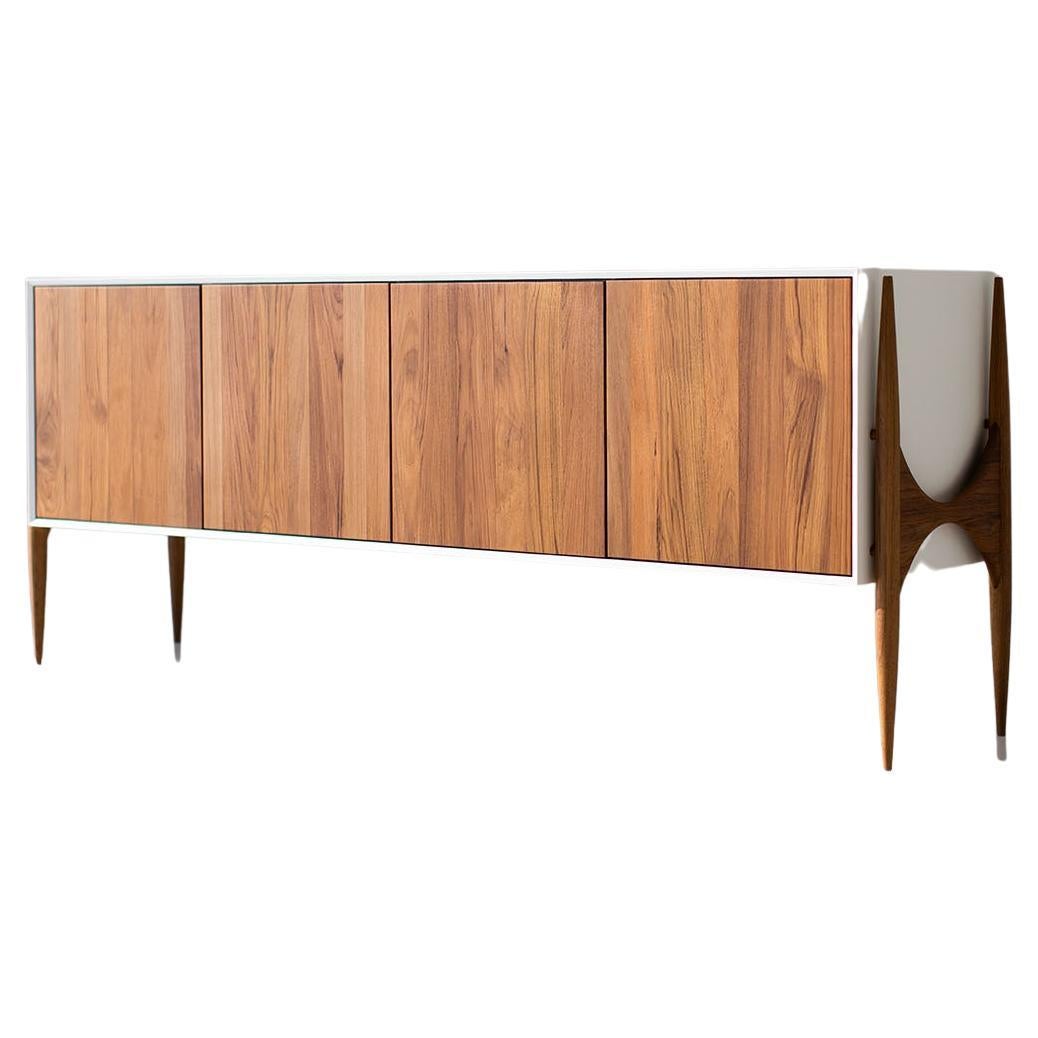 Craft Credenza, Cambre Credenza, Teak, Designed by Laura Trenchard For Sale