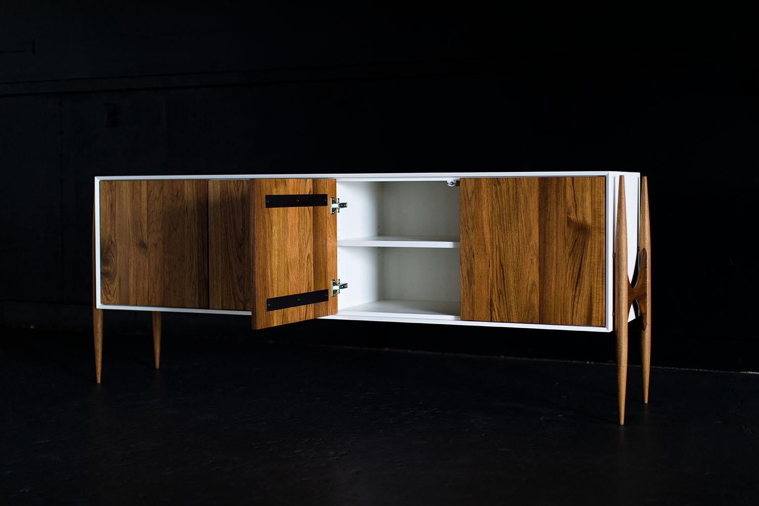 American Craft Credenza, Modern Credenza, Teak Designed by Laura Trenchard For Sale