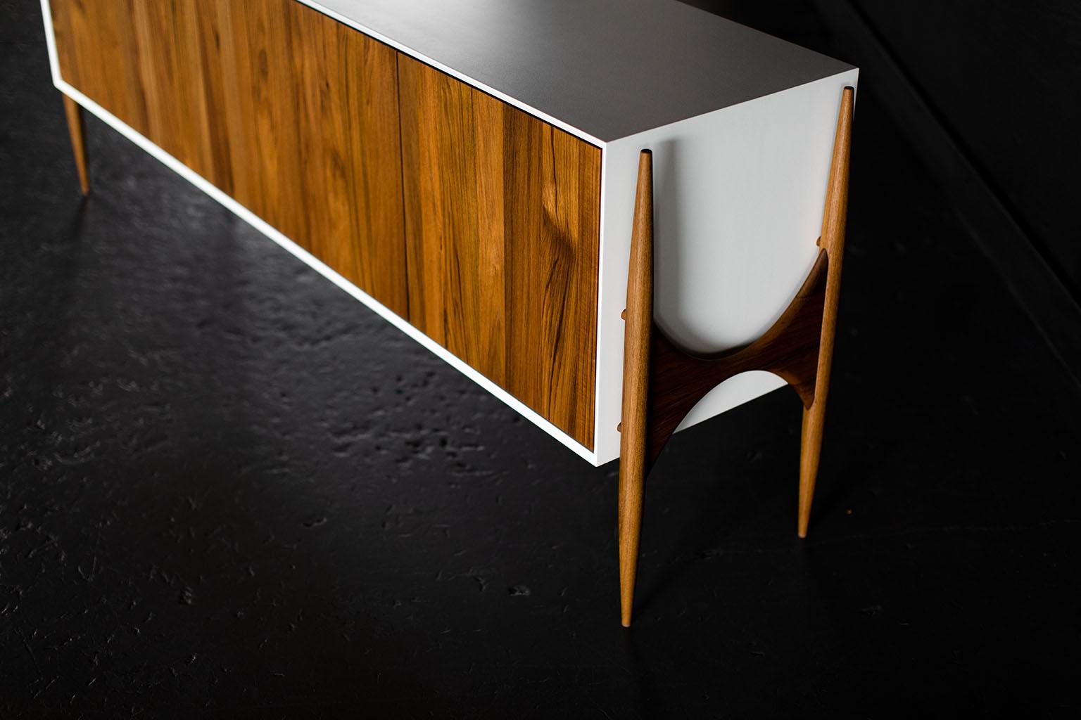 Craft Credenza, Modern Credenza, Teak Designed by Laura Trenchard For Sale 3