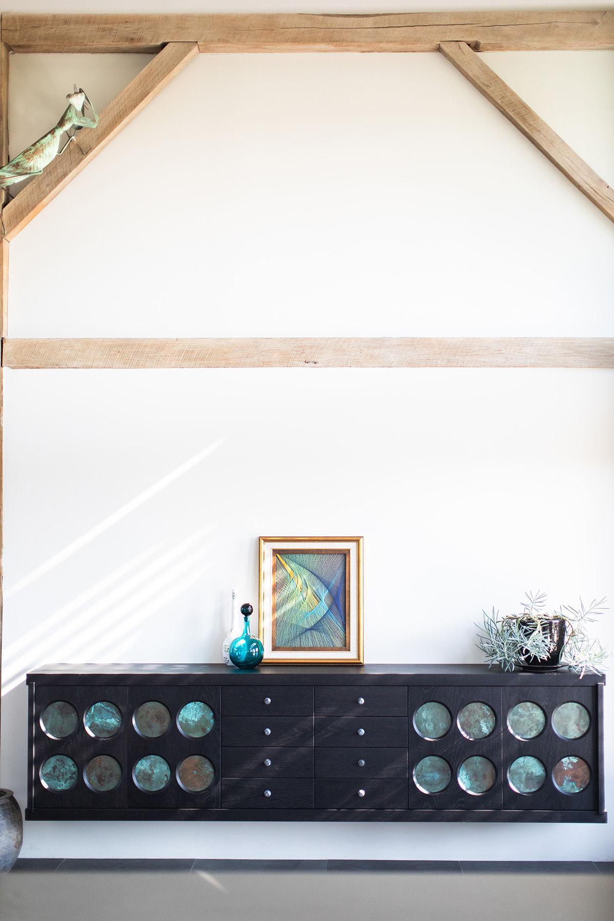 CraftAssociastes Credenzas, Toussaint Oak Credenza, Copper, Modern, Black, Metal For Sale 3