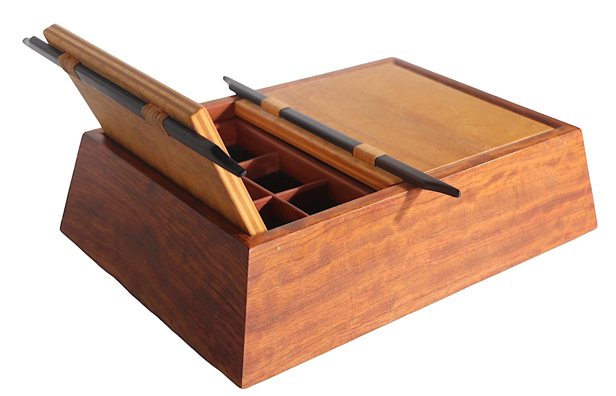 Craft Made Wood Box von Larry Dern c 1980's im Angebot 6