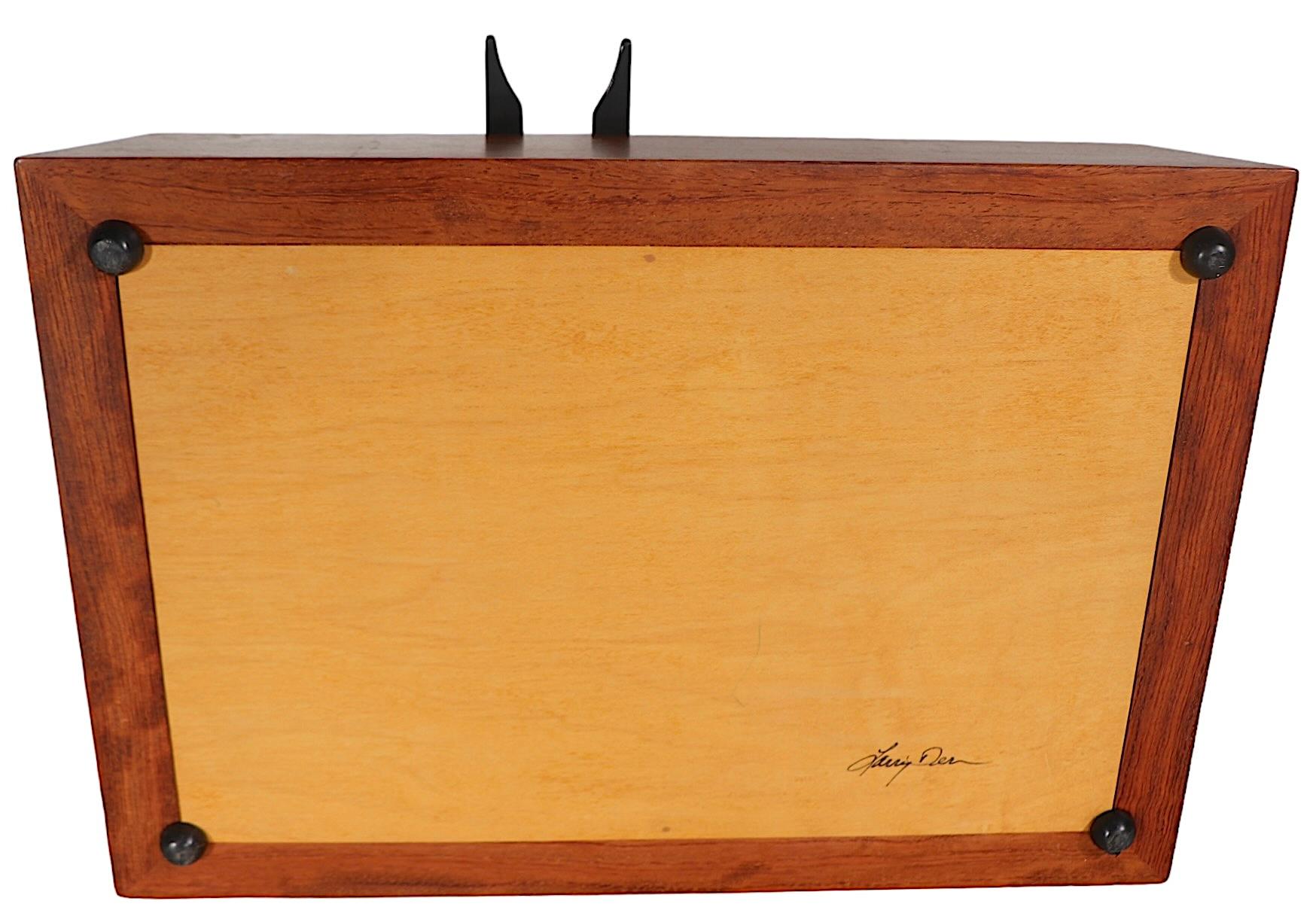 Post-Modern Craft Made Wood Box by Larry Dern c 1980's For Sale