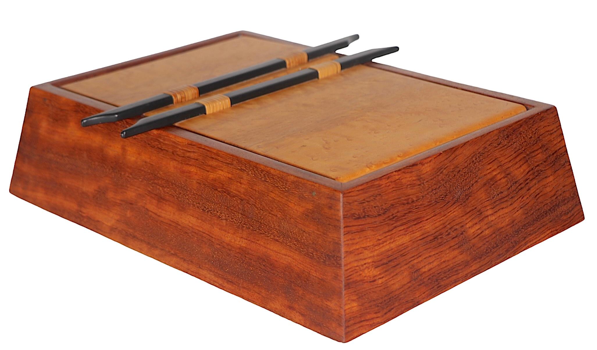 20th Century Craft Made Wood Box by Larry Dern c 1980's For Sale