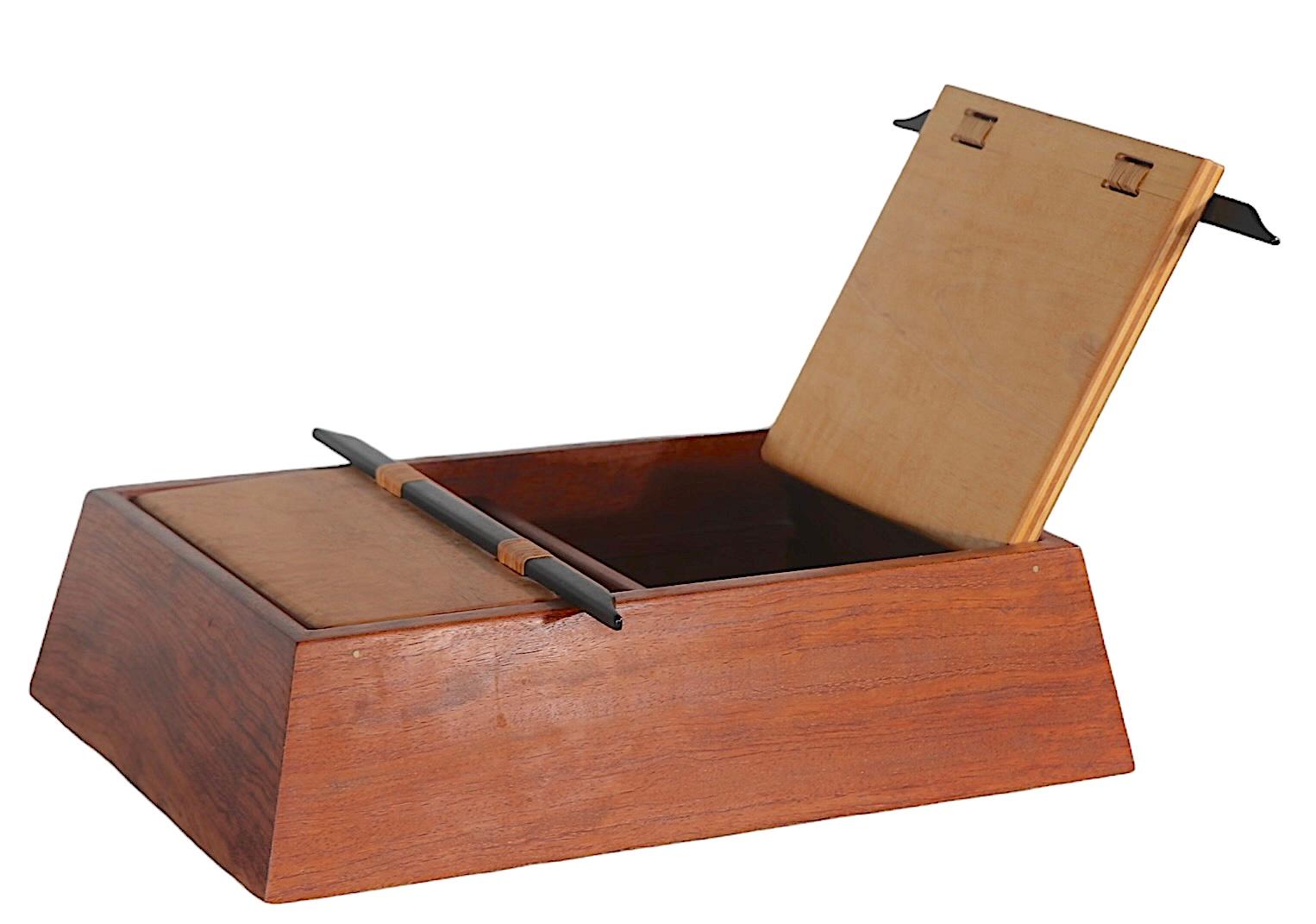 Craft Made Wood Box by Larry Dern c 1980's For Sale 2