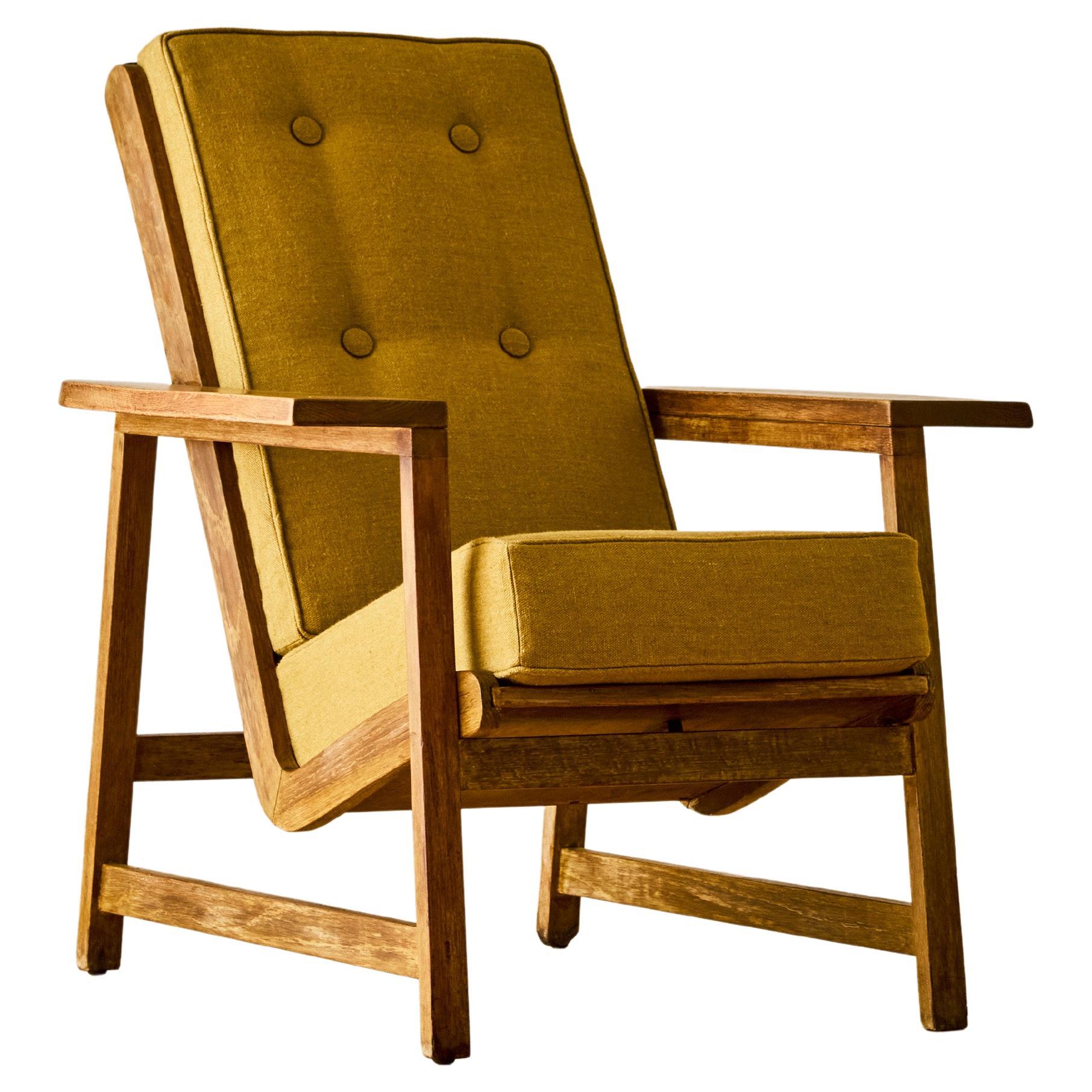 Craft Movement Wood Lounge Chair For Sale