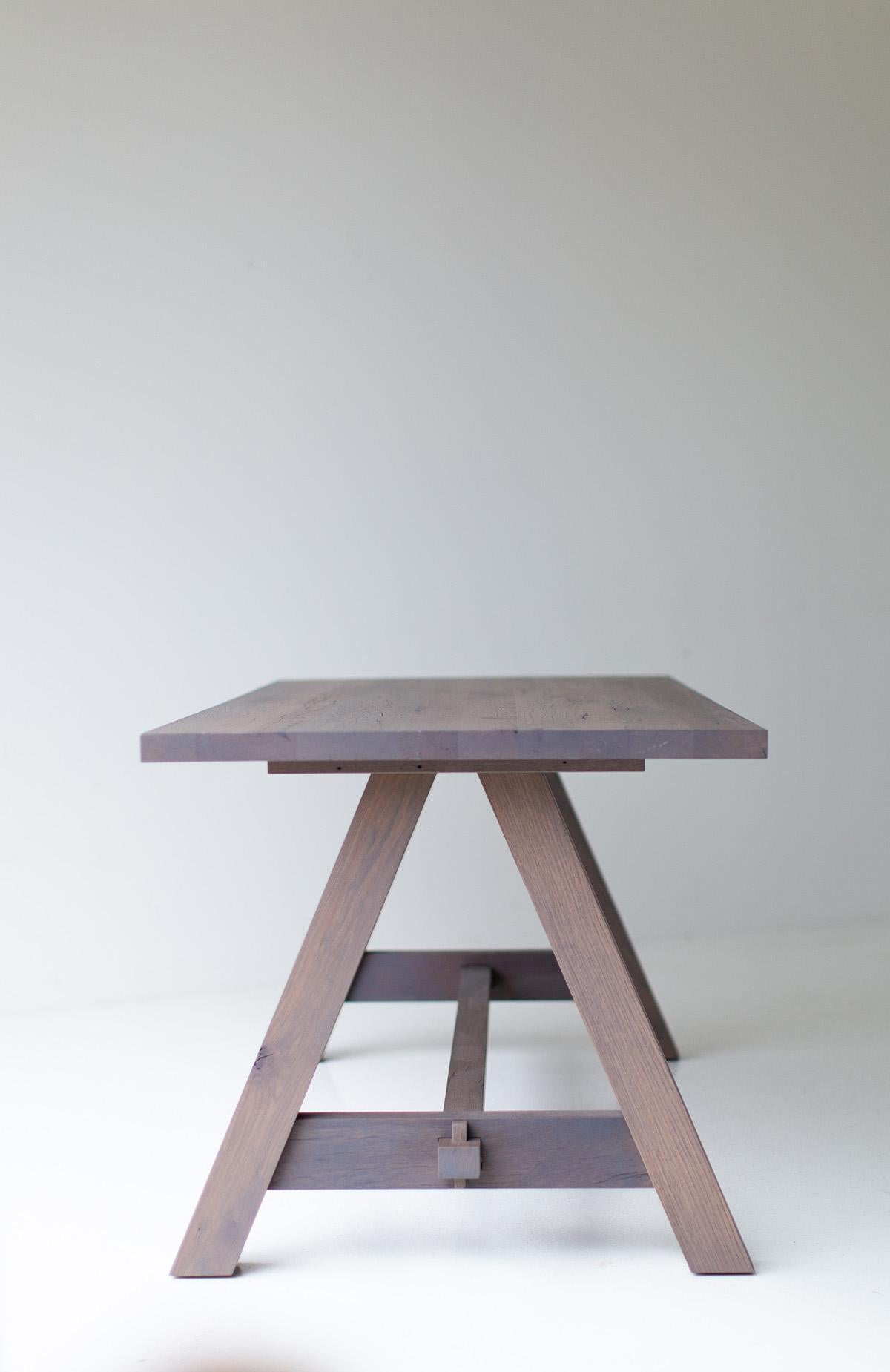 Fait main Table Craft Associates, table de ferme moderne Liberty, chêne récupéré en vente