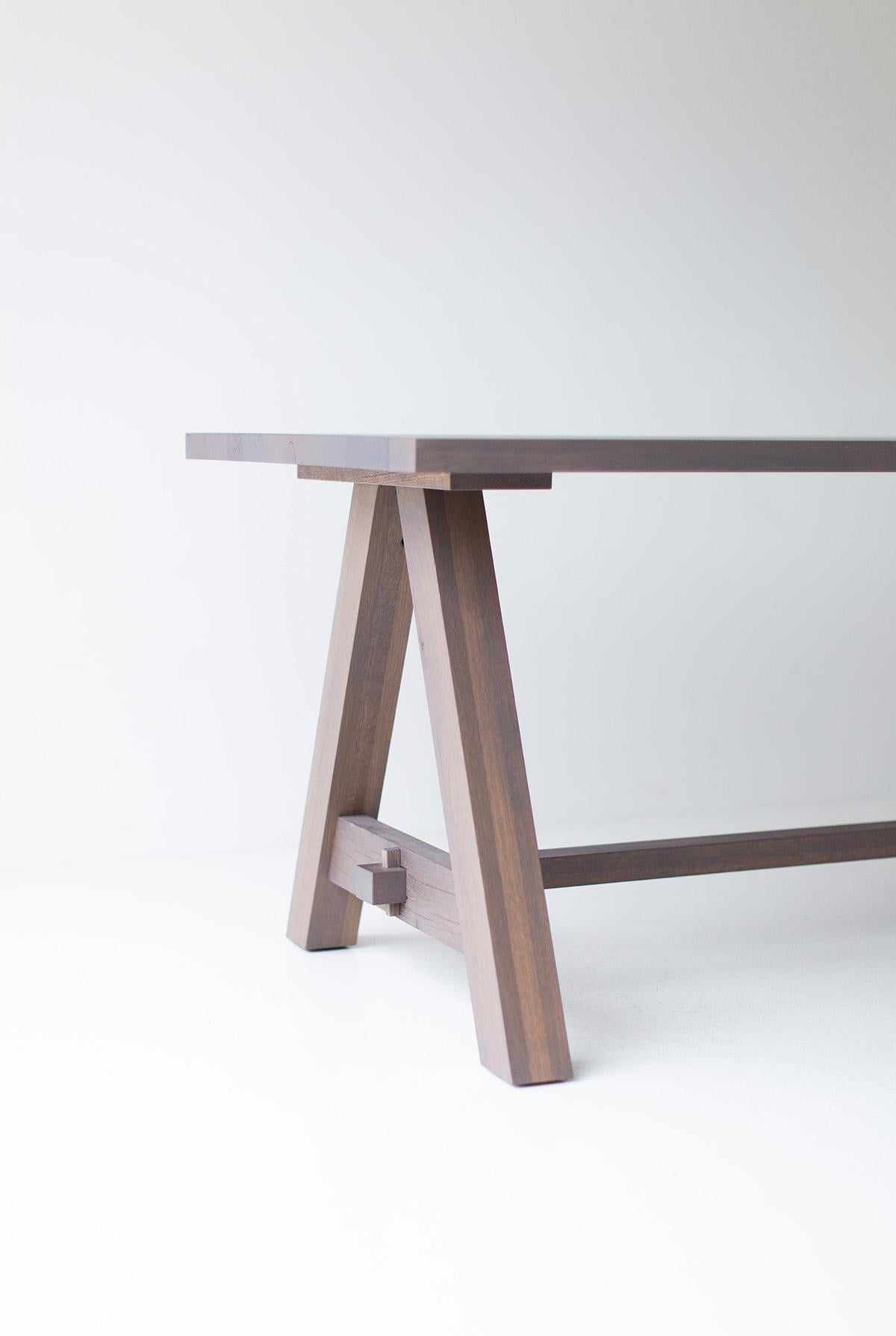 Contemporary Craft Associates Table, Liberty Modern Farm Table, Reclaimed Oak For Sale