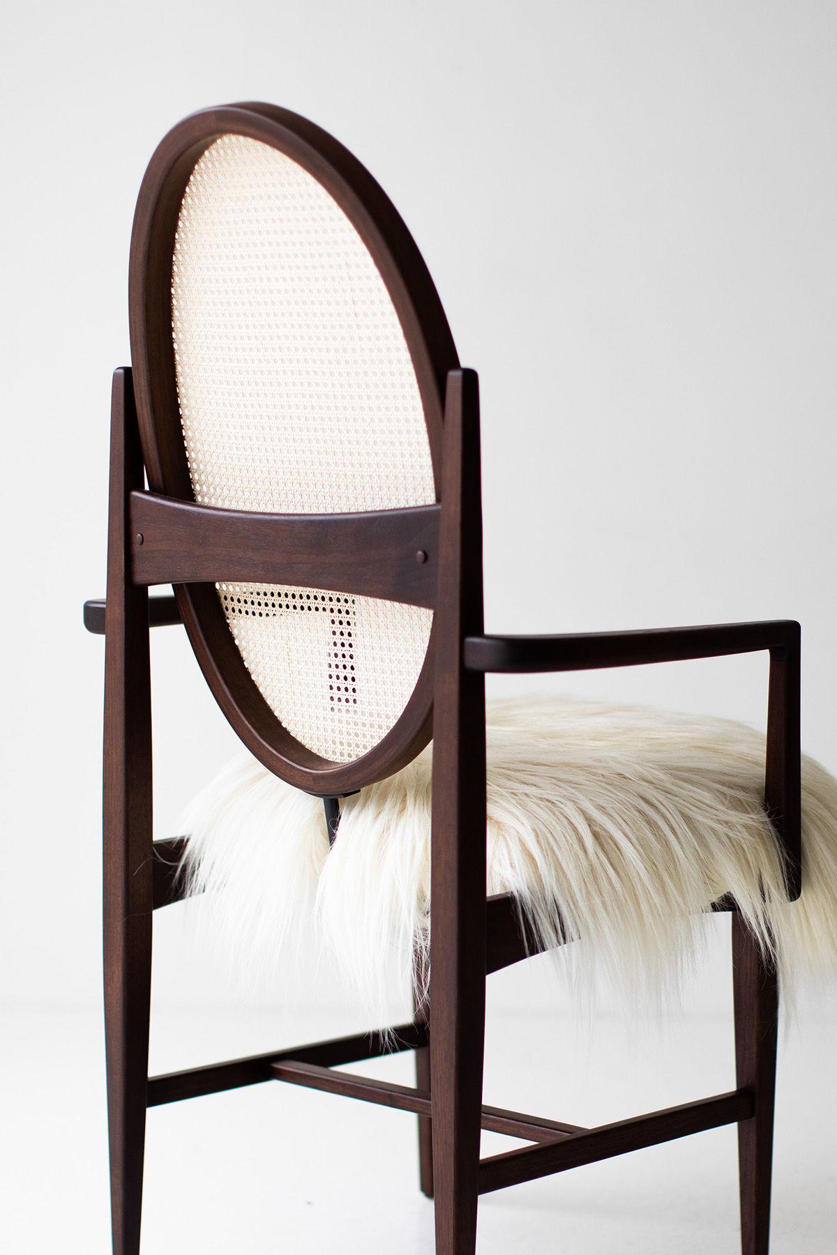 CraftAssociates Arm Chair, Milo Baughman Arm Chair, Walnut, Oval Cane Back Neuf - En vente à Oak Harbor, OH