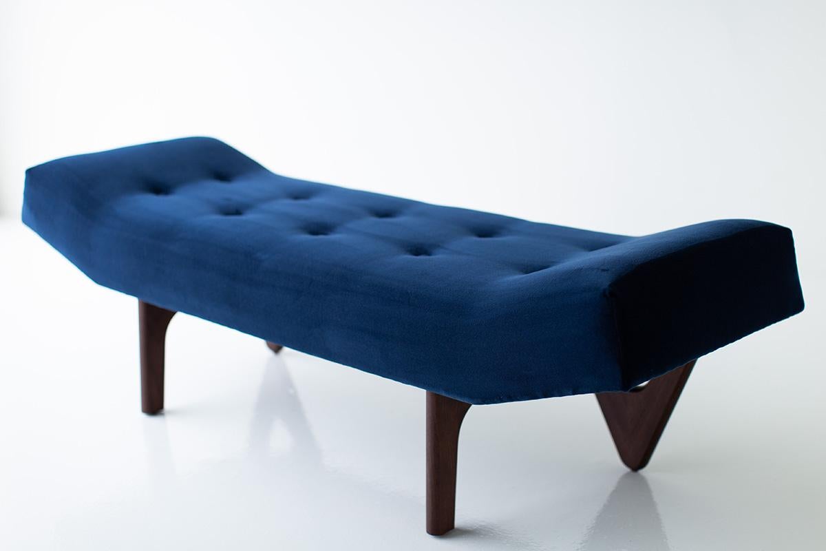 Contemporary CraftAssociates Bench, Alaska Modern Upholstered Bench, Walnut For Sale