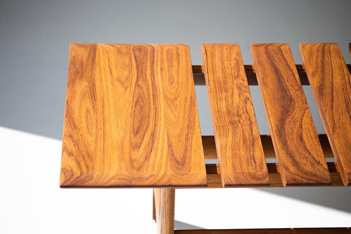CraftAssociates Bancos, ETA Banco de madera, teca, listones Estadounidense en venta