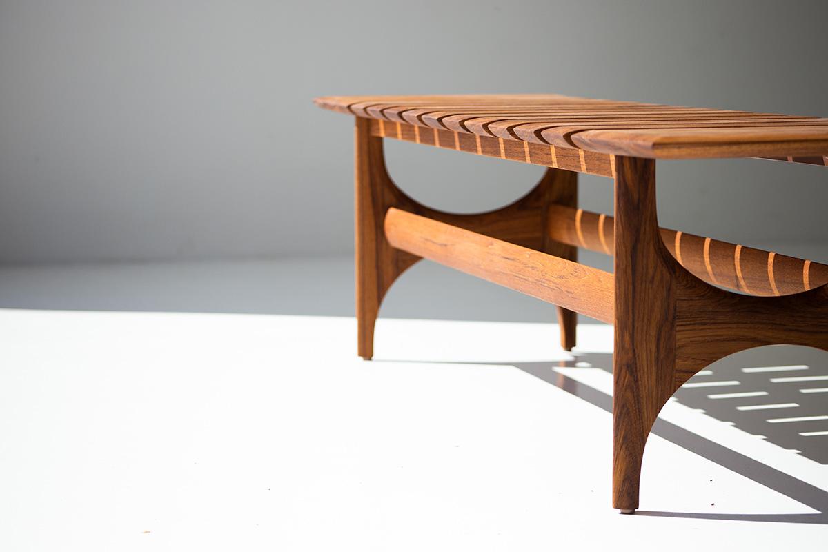 American CraftAssociates Benches, ETA Wood Bench, Teak, Slatted  For Sale