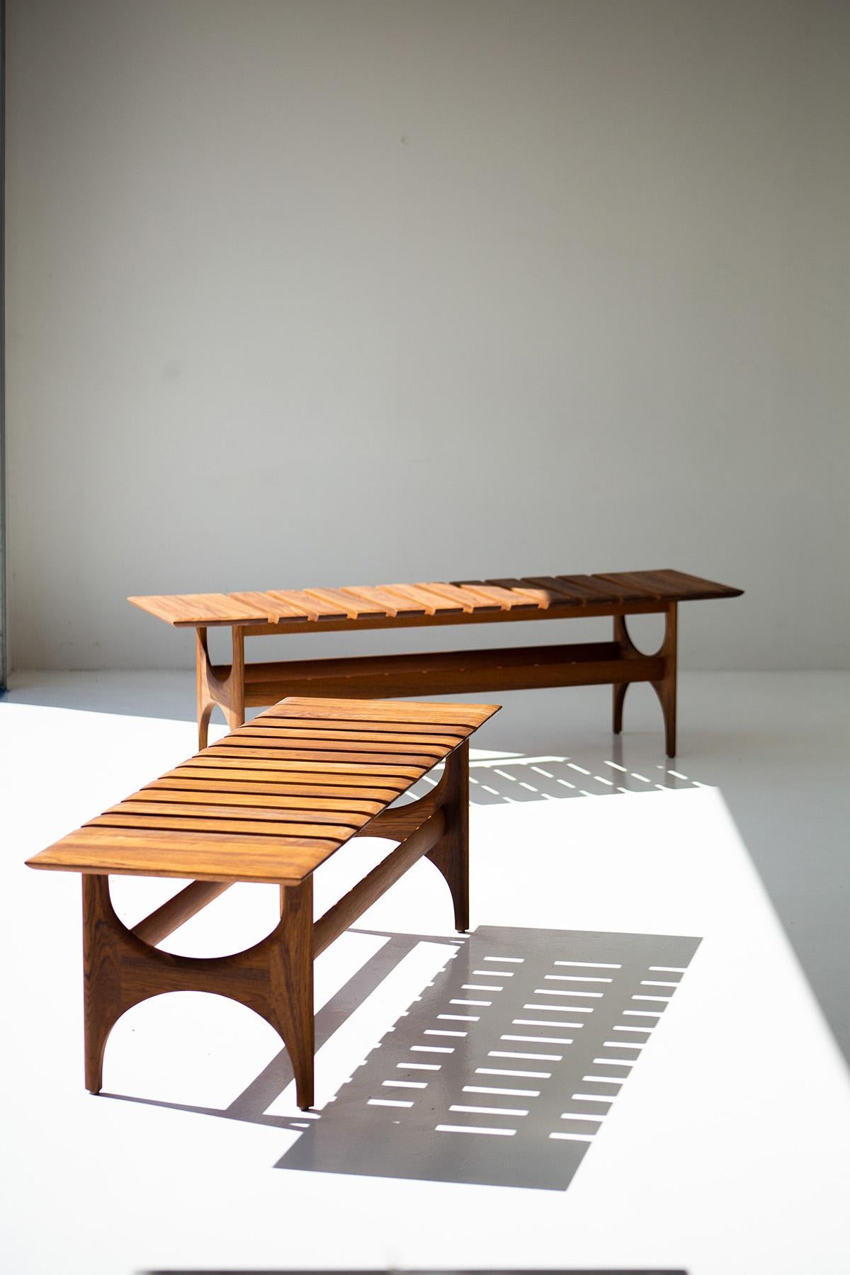 Contemporary CraftAssociates Benches, ETA Wood Bench, Teak, Slatted  For Sale