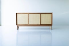 CraftAssociates Cabinet, Peabody Three Door Cane Front Cabinet, Cane