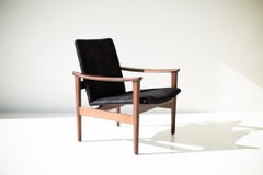 CraftAssociates Chair, Peabody Walnut Occasional Chair, Leather