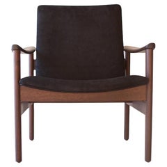CraftAssociates Chair, Peabody Walnut Occasional Chair, Leather