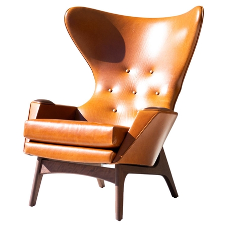 CraftAssociates Lounge Chairs, Vadar Modern Leather Lounge Chair, Wingback