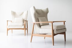 Craftassociates Sedie, Peabody Sedie da salotto moderne in Boucle, Wingback, Oak