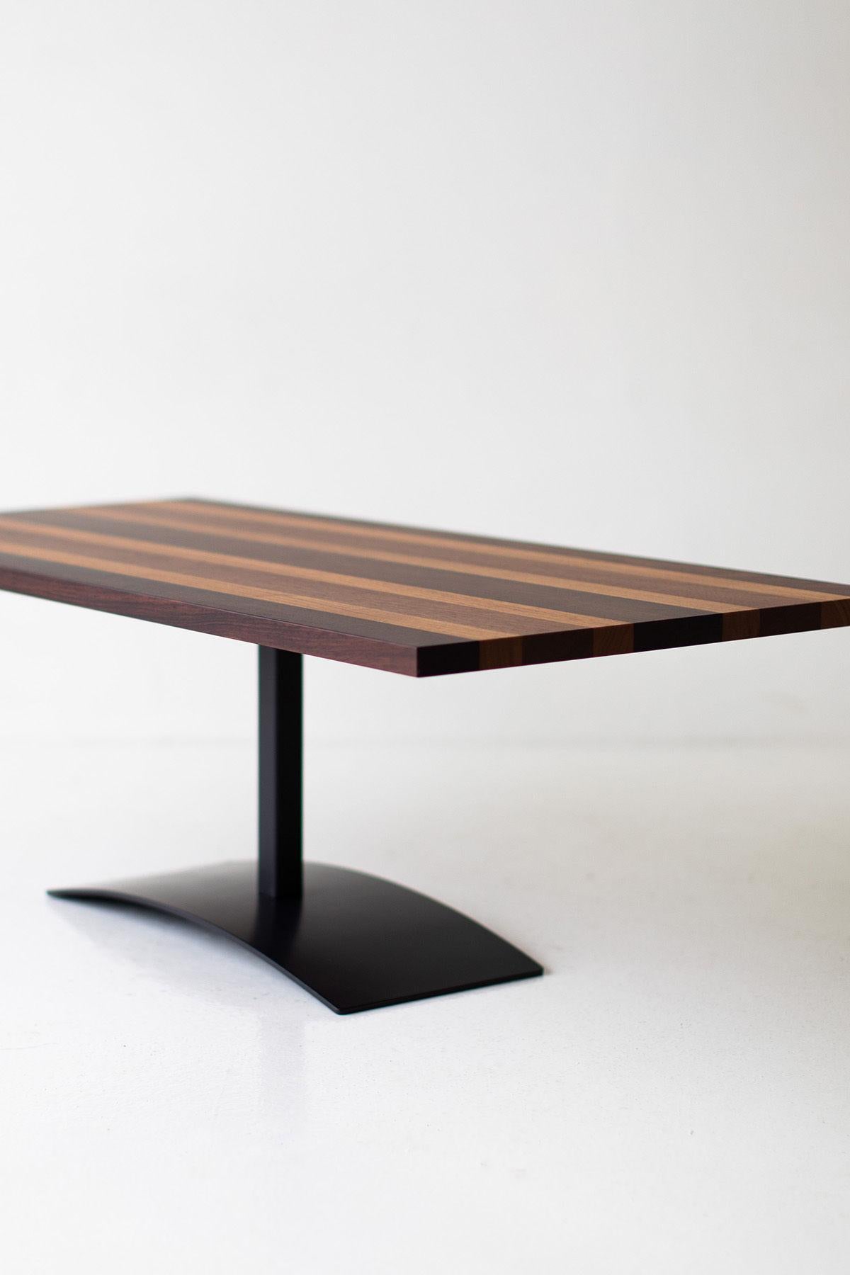 American CraftAssociates Coffee Tables, Milo Baughman Coffee Table, Striped Top For Sale