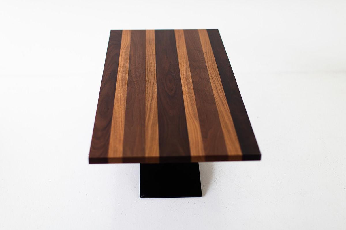 Contemporary CraftAssociates Coffee Tables, Milo Baughman Coffee Table, Striped Top For Sale