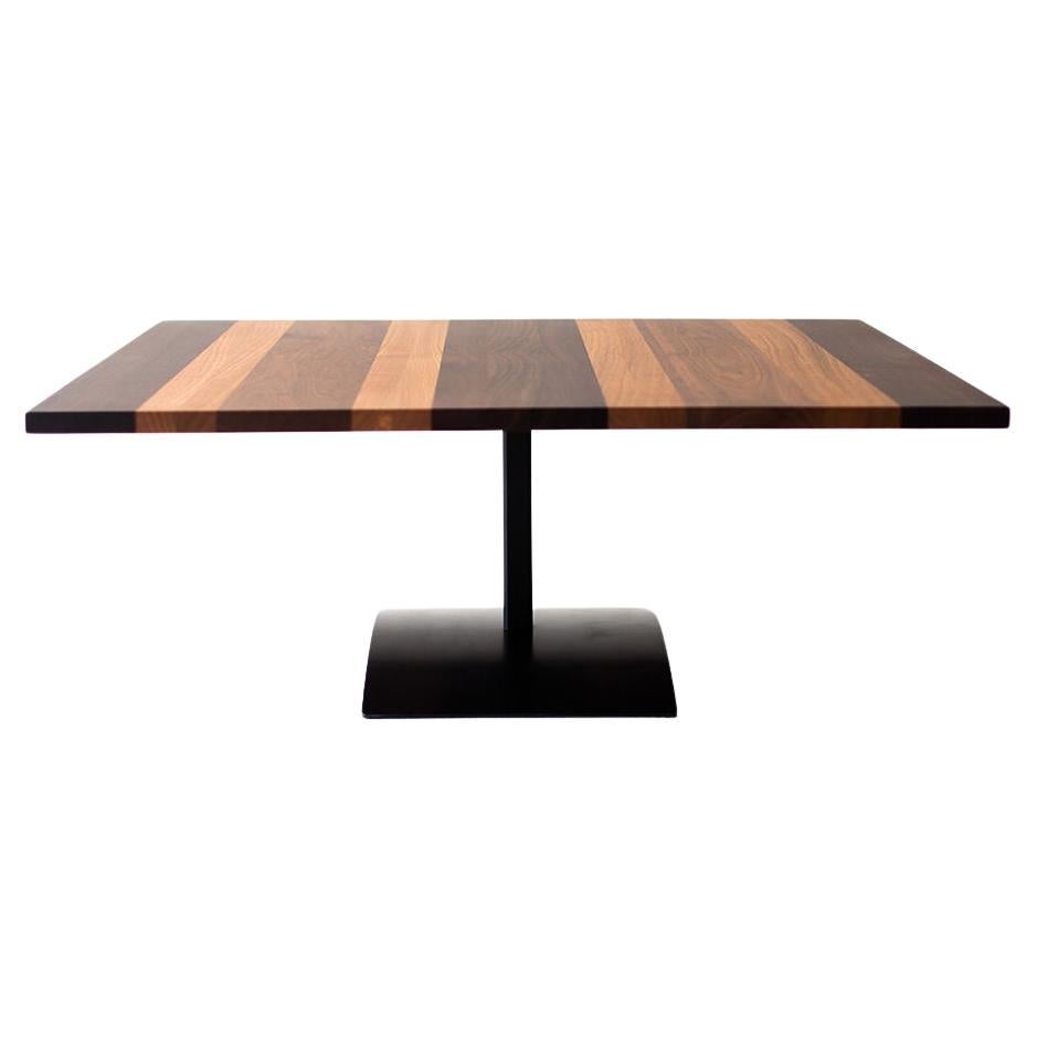 CraftAssociates Coffee Tables, Milo Baughman Pedestal Coffee Table, Striped Top For Sale