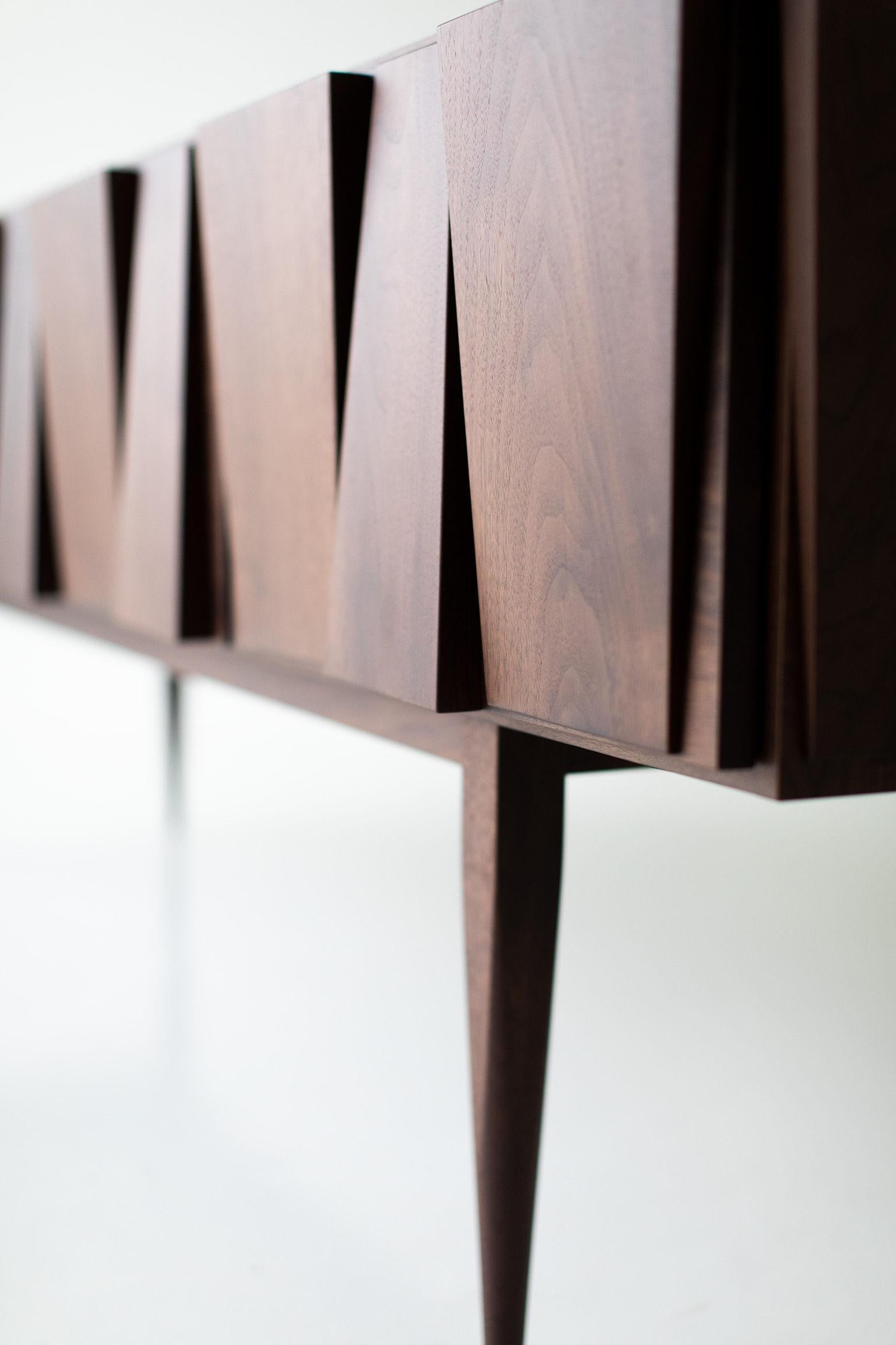 Hand-Crafted Craftassociates Console, Modern Console Table, Walnut, Cambre Collection For Sale