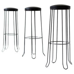 Craftassociates Taburete Altura Mostrador, Taburete Moderno Altura Mostrador, Metal, Cuero