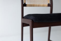 Craftassociates Counter Stools, Cane Counter Height Stools, Walnut and Leather