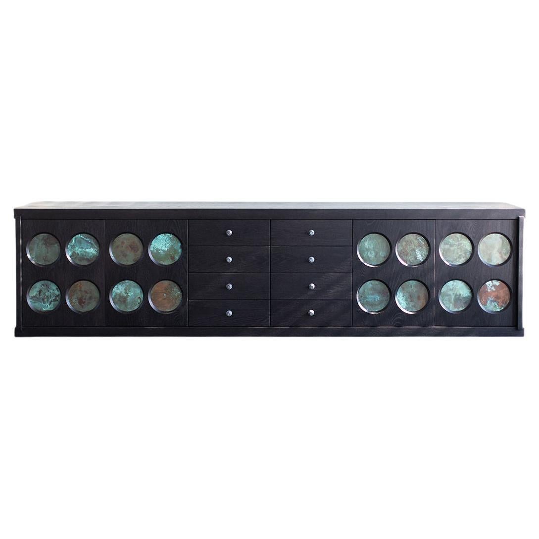 CraftAssociates Credenza Toussaint Mid Century Credenza, Black, Copper