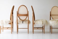 CraftAssociates Dining Chair, Milo Baughman Modern Cane Dining Chair, Oval