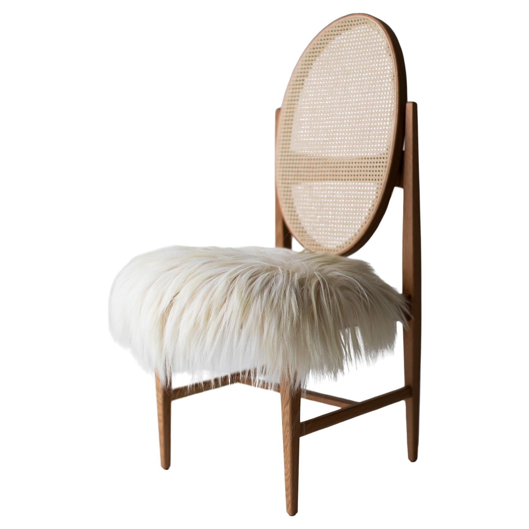 CraftAssociates Dining Chair, Milo Baughman Modern Cane Dining Chair, Oval For Sale