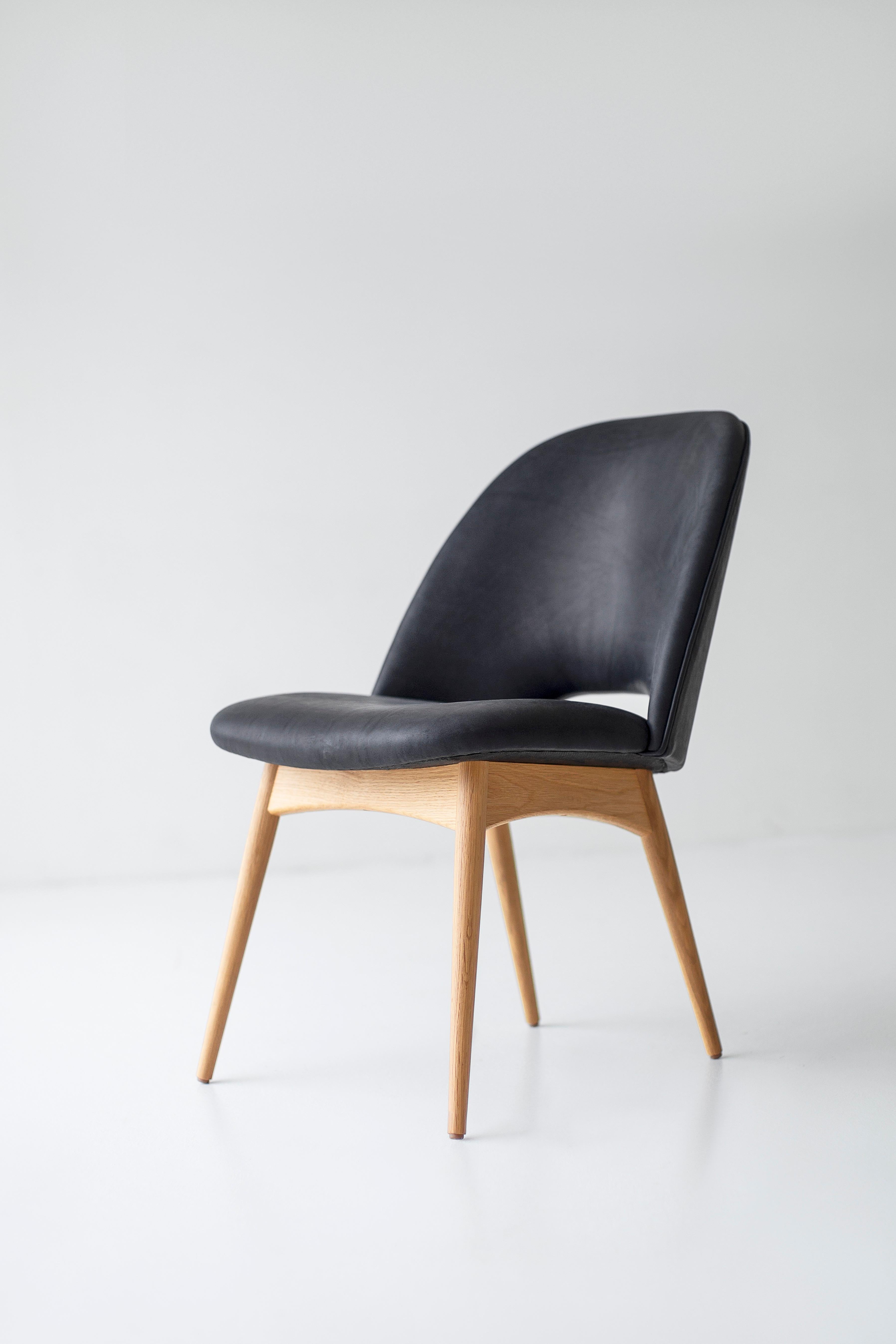 CraftAssociates Esszimmerstuhl, Craft Executive Side Dining Chair, Eiche Leder im Angebot 3