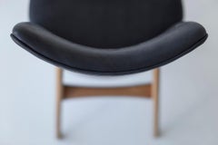 CraftAssociates Dining Chair, Craft Scoop Dining Side Chair, White Oak Leather