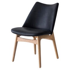 CraftAssociates Dining Chair, Craft Scoop Dining Side Chair, White Oak Leather