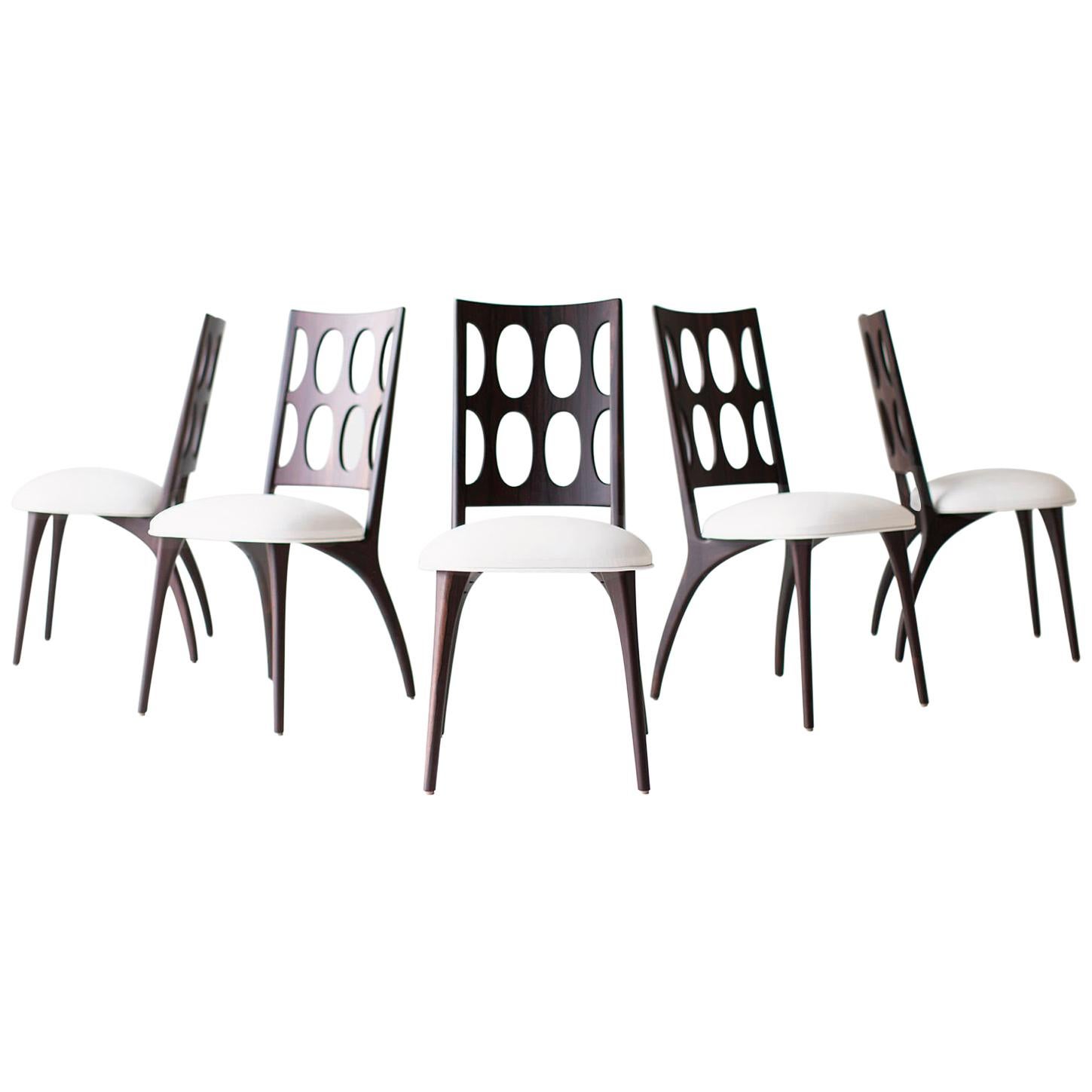 CraftAssociates Sedie da pranzo, Sedie da pranzo moderne Gordon, 1901, pelle bianca