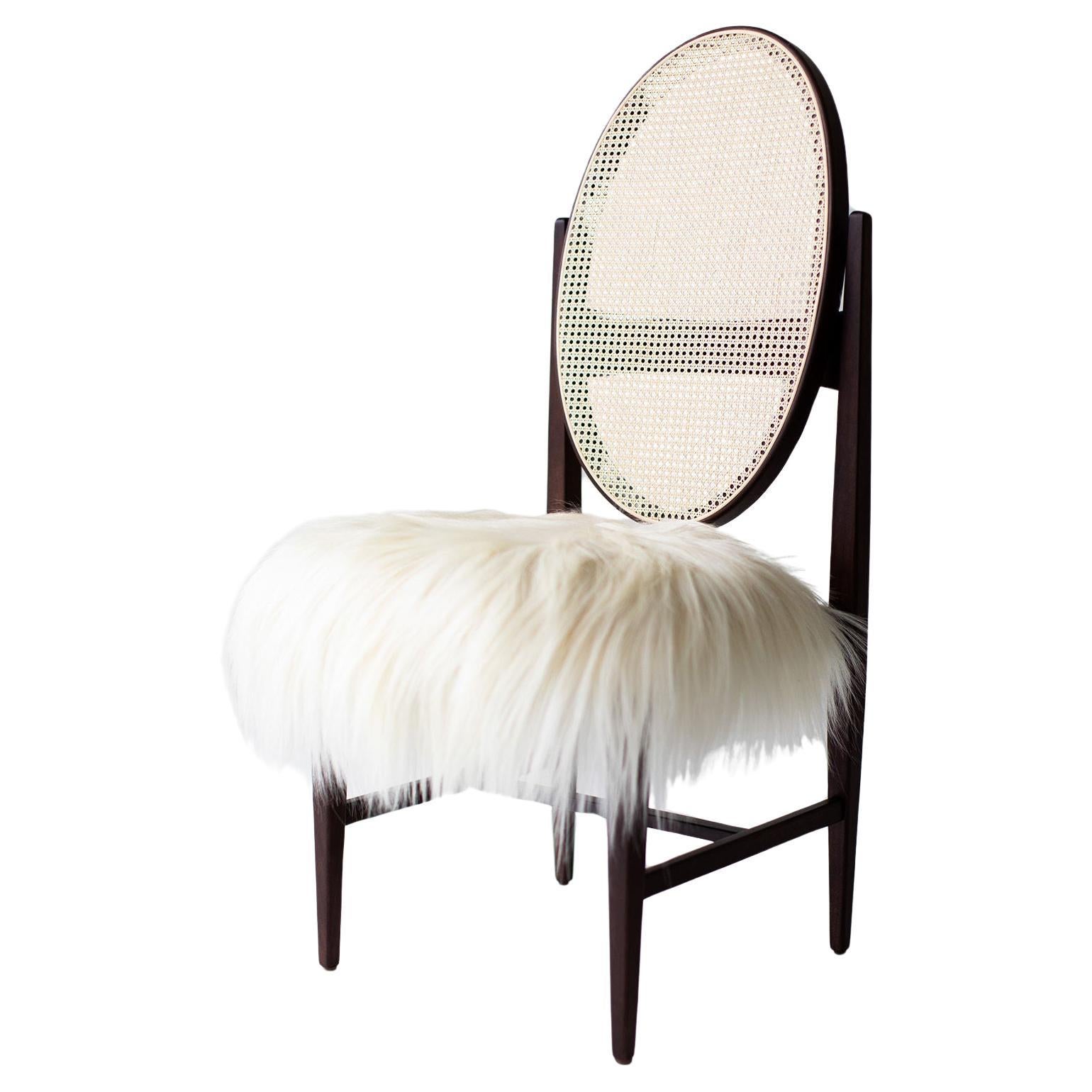 CraftAssociates Dining Chairs, Milo Baughman Cane Dining Chair, Walnut For Sale