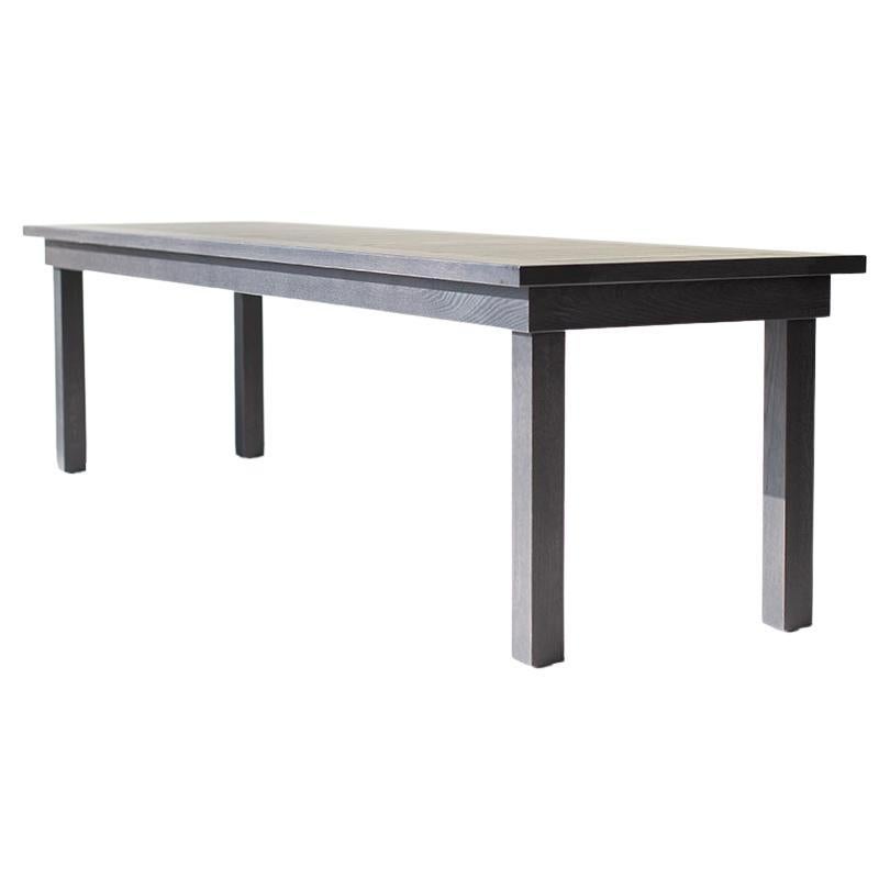 Table de salle à manger CraftAssociates, table de salle à manger moderne en bois, noire, à lattes, Catawba