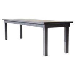 Craftassociates Dining Table, Modern Wood Dining Table, Black, Slatted, Catawba