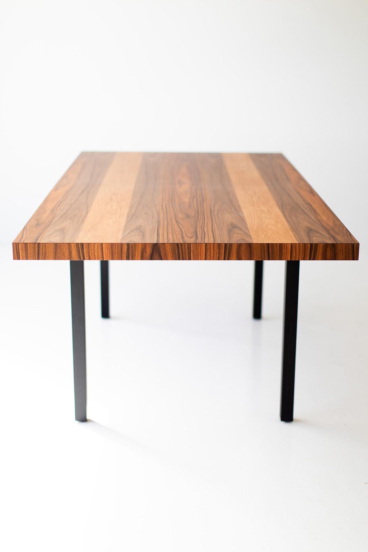 Bois Tables de salle à manger CraftAssociates, table de Milo Baughman, plateau rayé en vente