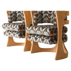CraftAssociates Sillas de Comedor, Barricas Silla de Comedor Moderna de Roble, Tapizada