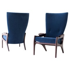 CraftAssociates Sillas de salón, Sillas modernas de mediados de siglo de Hillsdale, Nogal, Altas