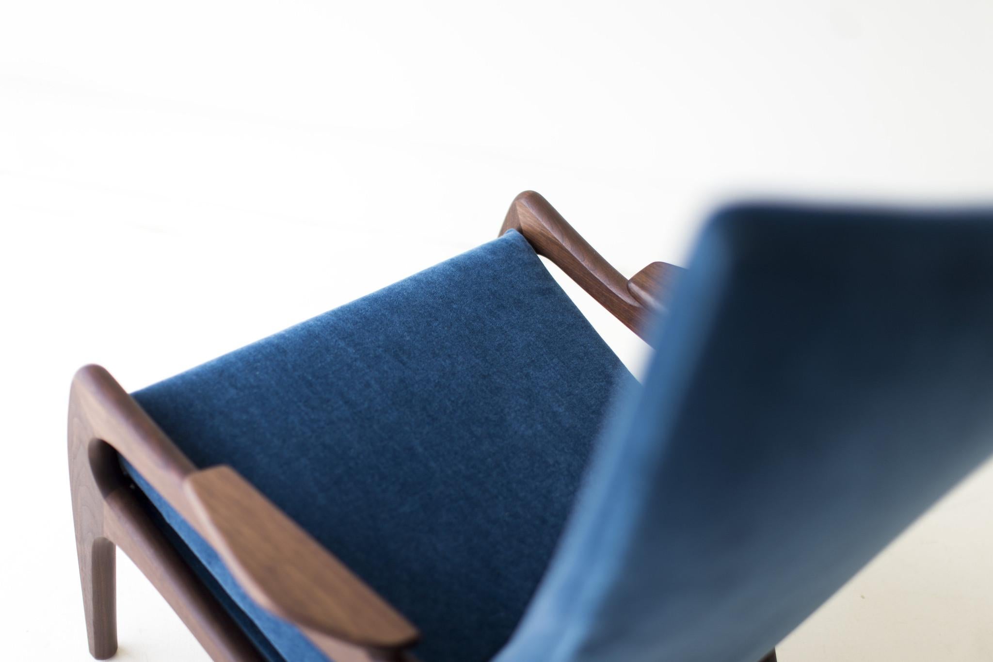 Hand-Crafted CraftAssociates Lounge Chairs, Hillsdale Mid Century Modern Chairs, Walnut, High For Sale